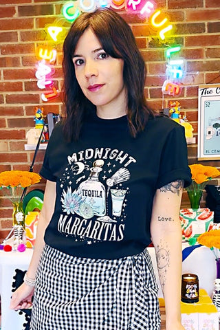 Get trendy with Midnight Margaritas Unisex Graphic Tee - Tops available at ShopMucho. Grab yours for $22.50 today!