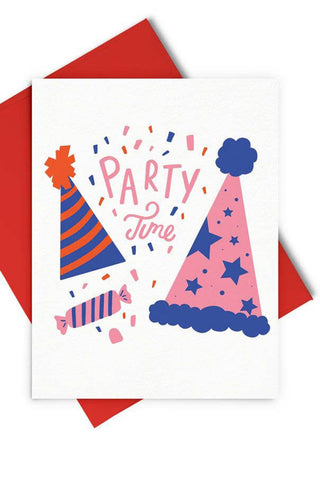 Get trendy with Party Time Party Hats Greeting Card - Greeting Cards available at ShopMucho. Grab yours for $5 today!