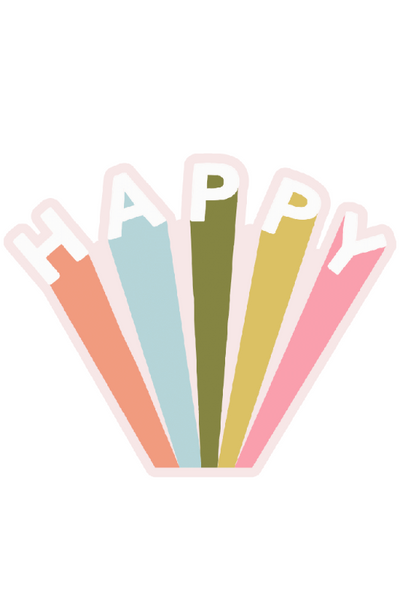 Get trendy with Happy Rainbow Sticker - Sticker available at ShopMucho. Grab yours for $3.50 today!
