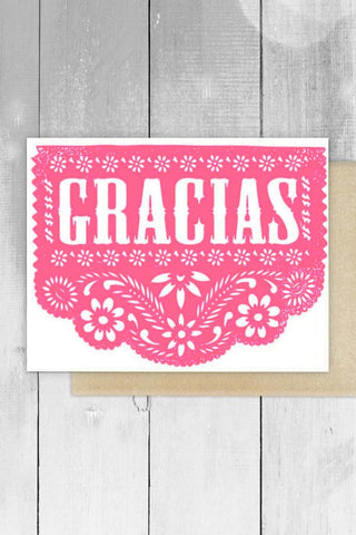 Get trendy with Gracias Papel Picado Greeting Card - Greeting Cards available at ShopMucho. Grab yours for $5 today!