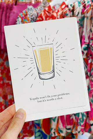 Get trendy with Tequila Won't Fix You Problems Greeting Card - Greeting Cards available at ShopMucho. Grab yours for $5 today!