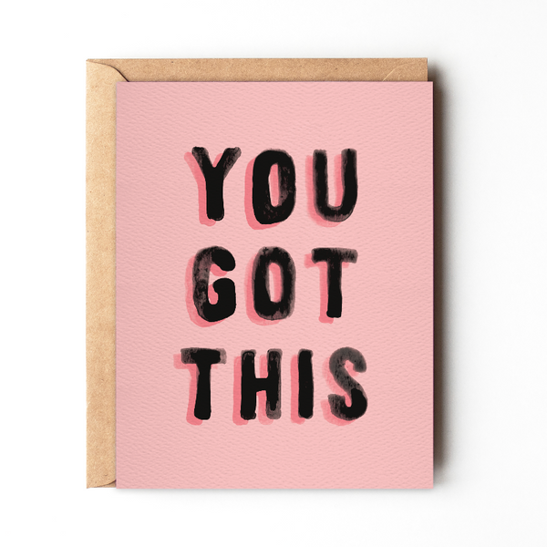 Get trendy with You Got This - Bold Pink Good Luck Greeting Card - Greeting Cards available at ShopMucho. Grab yours for $6 today!