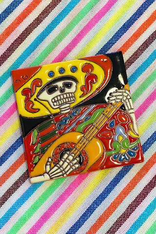 Get trendy with Day Of The Dead Mariachi Ceramic Tile - Decor available at ShopMucho. Grab yours for $10 today!
