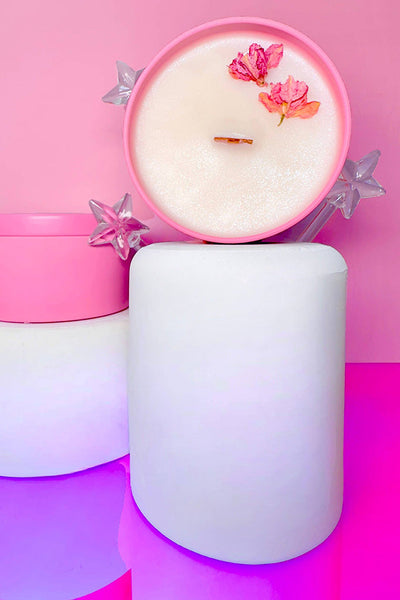 Get trendy with MANIFEST IT BABE Shimmer Scented Candle - Aromatherapy - Barbie - Candles available at ShopMucho. Grab yours for $20 today!
