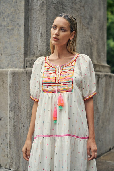 ShopMucho Embroidered Midi Dress