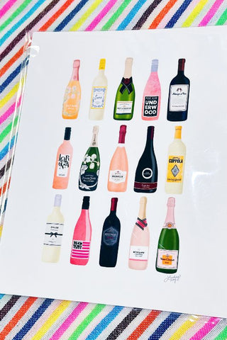 Get trendy with Colorful Bottles Illustration - Art Print - Print available at ShopMucho. Grab yours for $24 today!