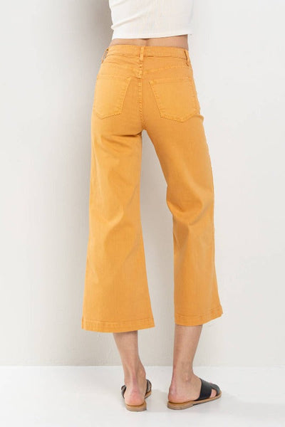 Get trendy with Inca Gold High Rise Cropped Wide Leg Jeans - Bottoms available at ShopMucho. Grab yours for $60 today!
