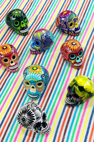 ShopMucho Handcrafted Ceramic Sugar Skull- Small
