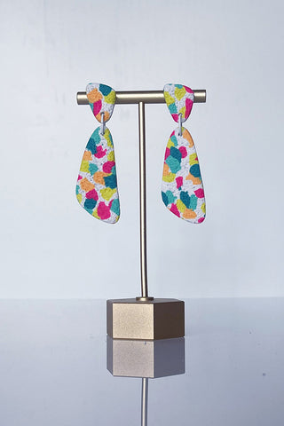Get trendy with Clay Confetti Statement Earrings - Earrings available at ShopMucho. Grab yours for $28 today!