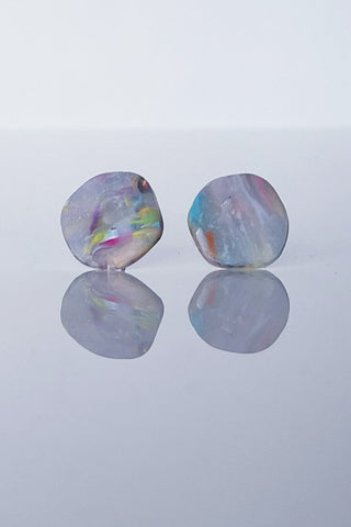 Get trendy with Clay Translucent Marbled Stud Earrings - Earrings available at ShopMucho. Grab yours for $15 today!
