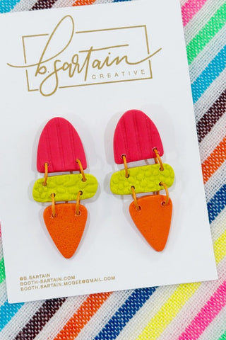 ShopMucho Clay Colorblock Earrings- Neon