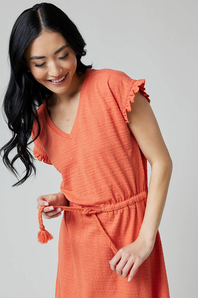 Get trendy with Sunny Orange Dress with Tassel Tie - Dresses available at ShopMucho. Grab yours for $58 today!