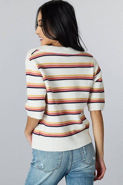 Get trendy with Striped Polo Sweater - Tops available at ShopMucho. Grab yours for $56 today!