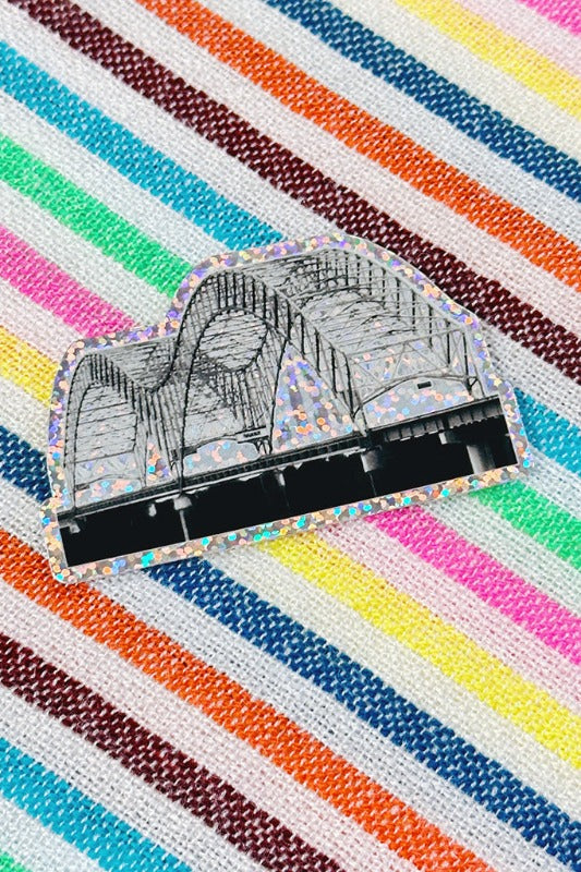 ShopMucho Rainbow Glitter Memphis Bridge Sticker