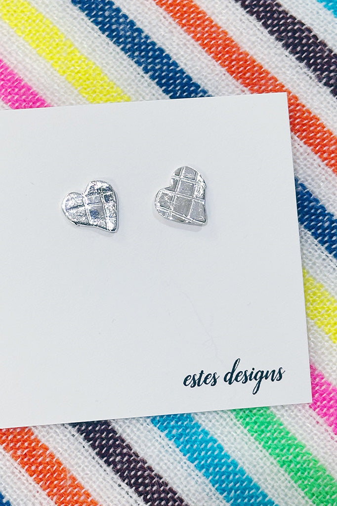 Get trendy with Silver Heart Stud Earrings - Earrings available at ShopMucho. Grab yours for $26 today!