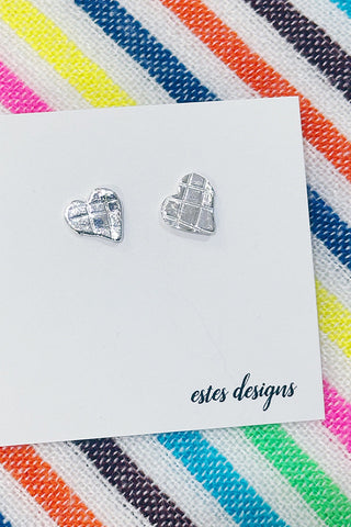Get trendy with Silver Heart Stud Earrings - Earrings available at ShopMucho. Grab yours for $26 today!
