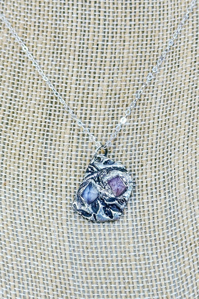 ShopMucho Spinel Gems Sterling Silver Necklace
