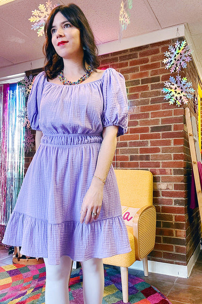 Get trendy with Lavender Mini Dress - Dresses available at ShopMucho. Grab yours for $54 today!