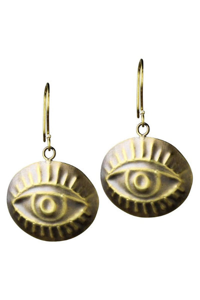ShopMucho Brass Evil Eye Earrings