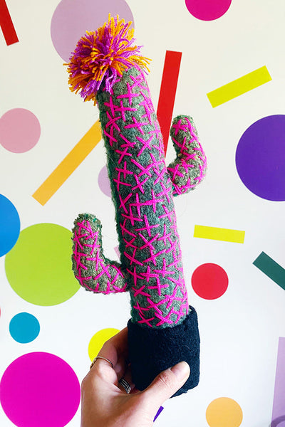 ShopMucho Repurposed Decor Wool Cactus - Mexico