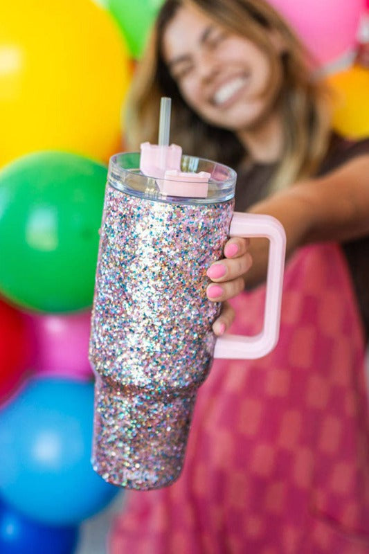 ShopMucho Glitter Party Oversized Tumbler