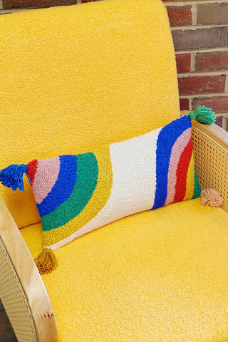 ShopMucho Rainbow Hook Pillow With Tassels