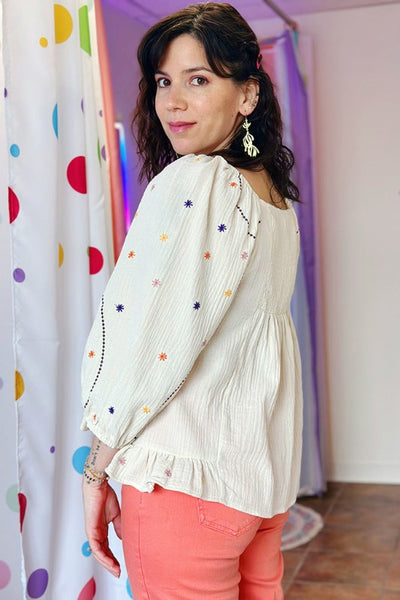 ShopMucho Embroidered Peasant Blouse