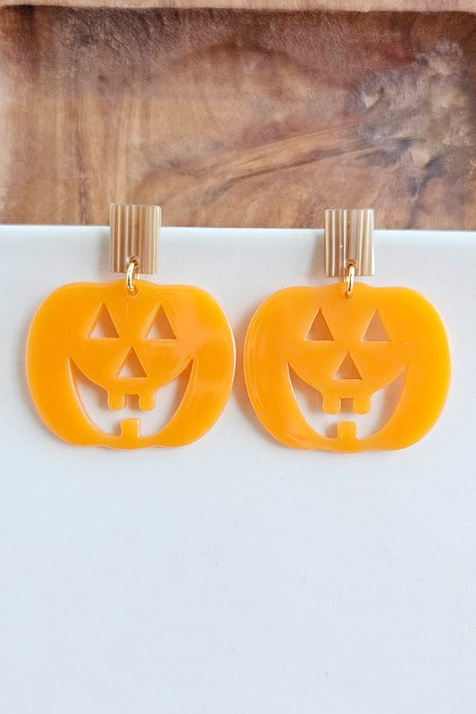 ShopMucho Pumpkin Acrylic Dangle Earrings