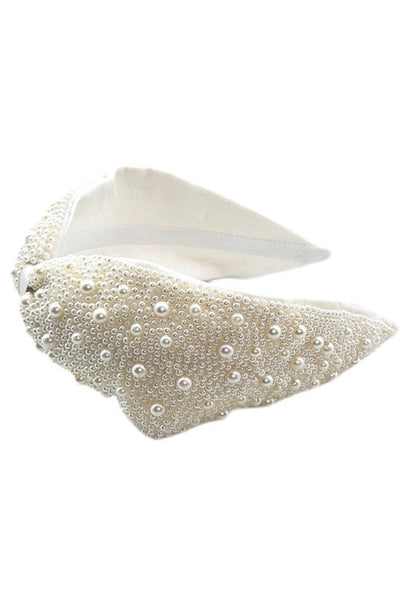 ShopMucho Hand Beaded Pearl Headband