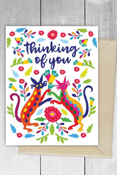 Get trendy with Otomi Thinking of You Greeting Card - Greeting Cards available at ShopMucho. Grab yours for $5 today!