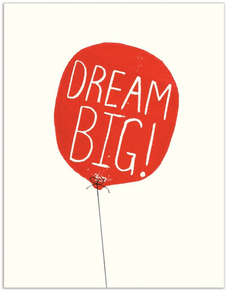 ShopMucho Dream Big Red Balloon Greeting Card