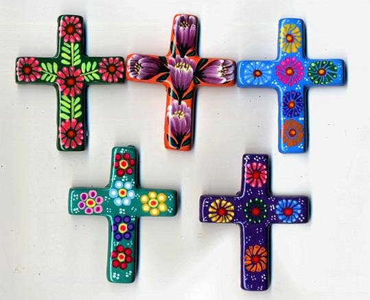 ShopMucho Handmade Ceramic Cross Magnets