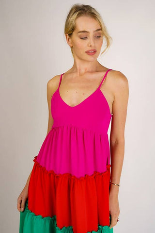 ShopMucho Multicolor Tiered Maxi Dress