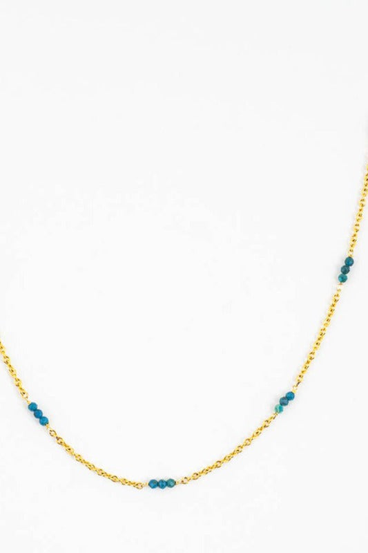 ShopMucho Chrysocolla and Chain Strand Necklace