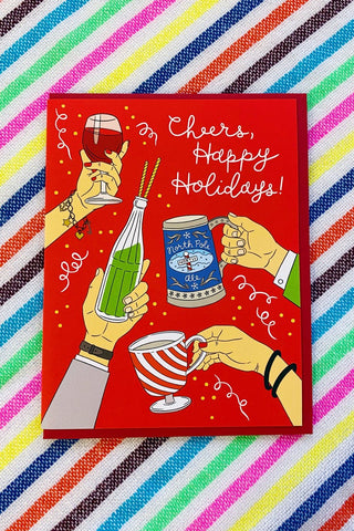 ShopMucho Cheers Happy Holidays Greeting Card