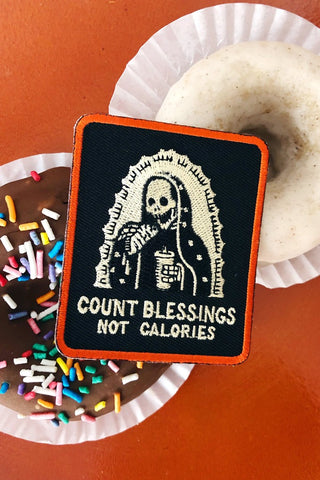 ShopMucho Count Blessings Not Calories Iron On Patch