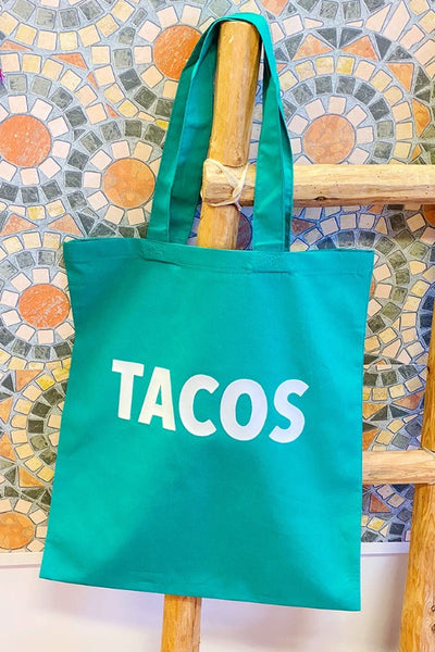 Get trendy with Tacos Tote Bag - Handbags available at ShopMucho. Grab yours for $18 today!