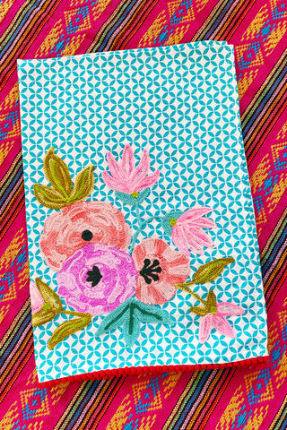 ShopMucho Embroidered Floral Tea Towel