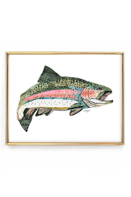 Get trendy with Rainbow Trout Collage - Art Print - Print available at ShopMucho. Grab yours for $34 today!