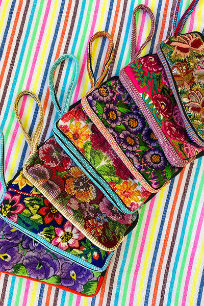 ShopMucho women's wristlet wallet handmade in Guatemala from recycled materials