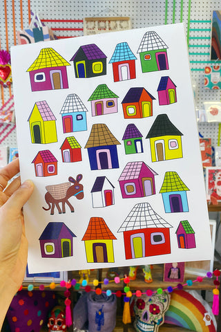 Get trendy with Digital Colorful Casas - Print available at ShopMucho. Grab yours for $15 today!