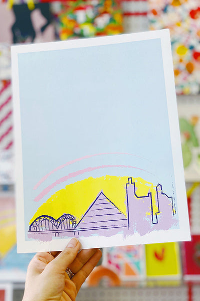 Get trendy with Digital Memphis City Skyline- (More Options) - Print available at ShopMucho. Grab yours for $22 today!