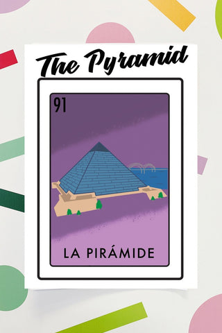 ShopMucho Memphis Loteria Poster Prints- The Pyramid