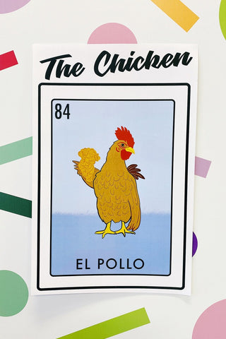 ShopMucho Memphis Loteria Poster Prints- the chicken