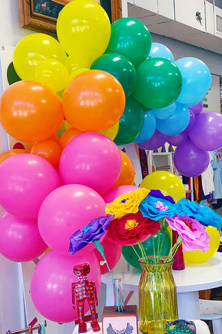 ShopMucho Rainbow Balloon Arch Kit - 60 Balloons- Assembled balloon garland for local Memphis Pick up!