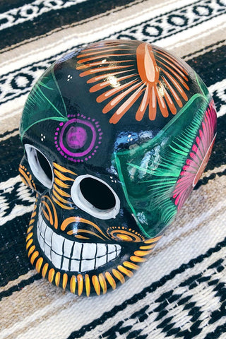 ShopMucho handmade ceramic Mexican sugar skull in black