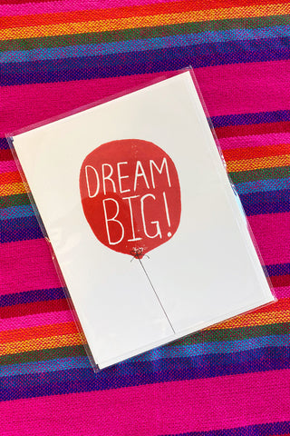 ShopMucho Dream Big Red Balloon Greeting Card